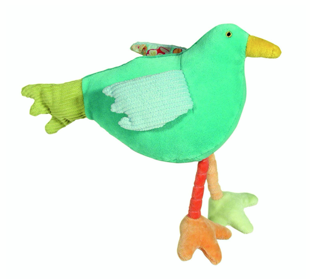 Moulin Roty Balthazar & Valentine Green Bird Rattle