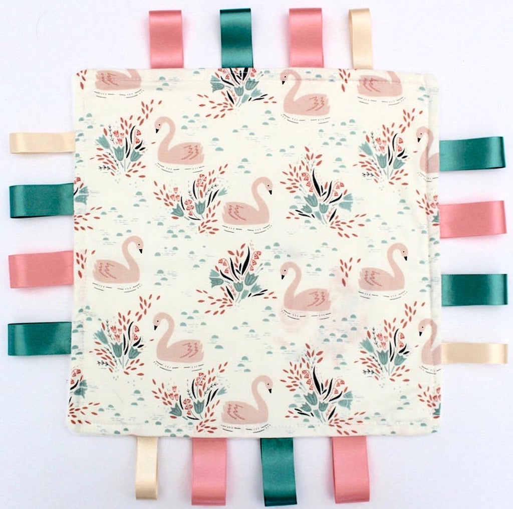 Floral Swan Embroidered Taggy