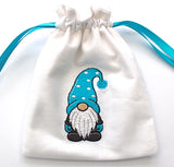 Gnome Drawstring Gift Bag Turquoise