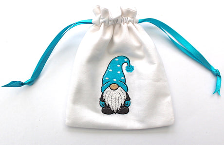 Gnome Drawstring Gift Bag Turquoise