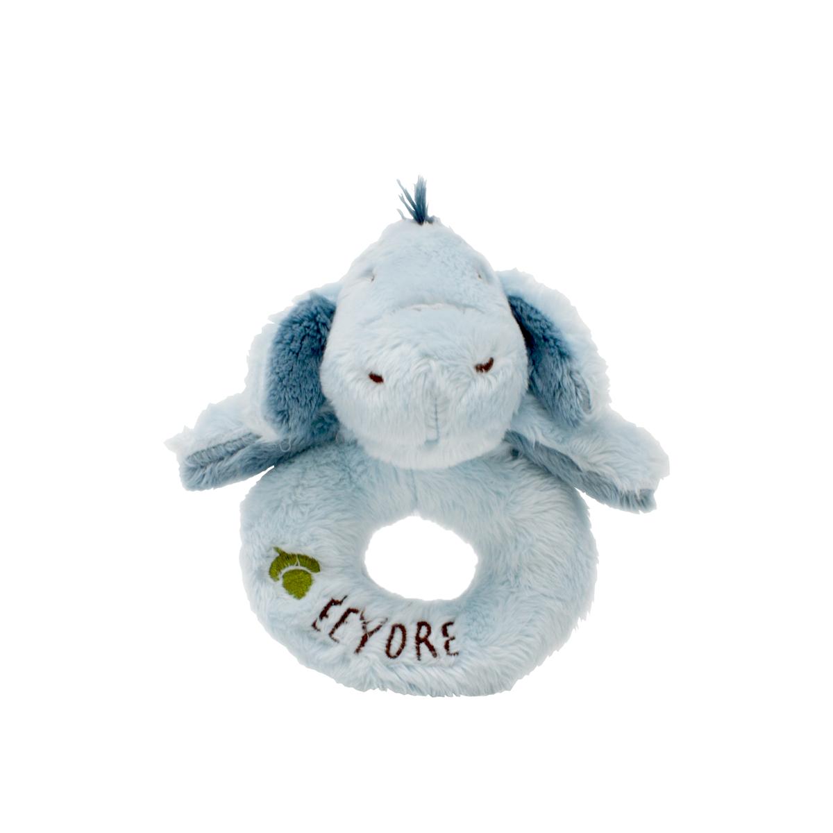 Blue Hundred Acre Wood Eeyore Ring Rattle out of his package