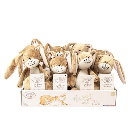 A group of Nutbrown Hare Rattle by Rainbow Designs with beautiful long ears and white tummy