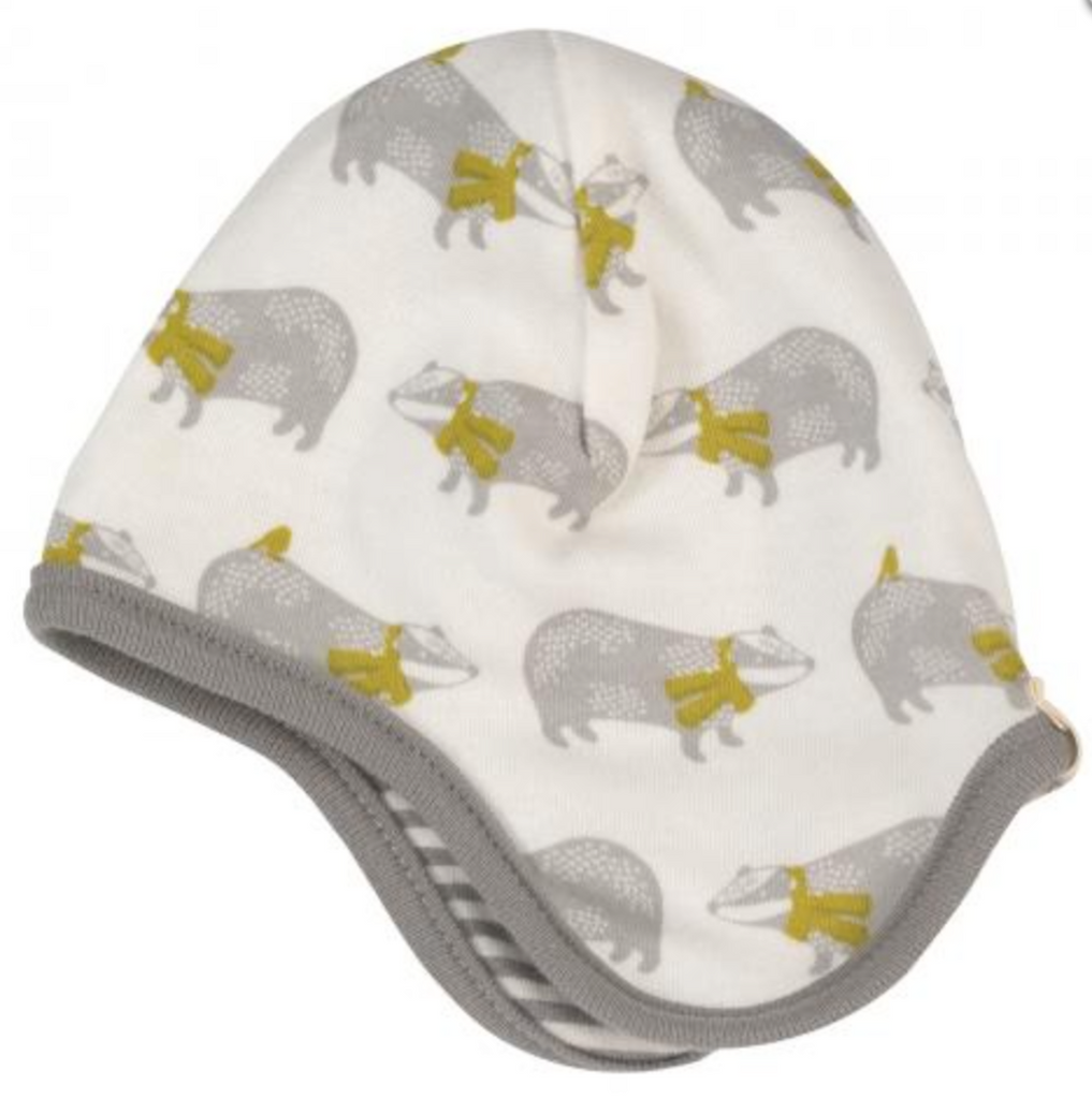 Pigeon Organic matching hat patterned with beautiful grey sheep