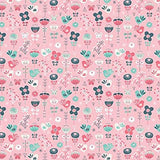 Beautiful Scandi Birds Gift Wrapping Paper with Pink background perfect for Christmas, Birthdays and Christenings