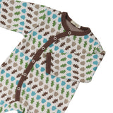 close up of a superb quality brown Acorn Romper from Pigeon Organics