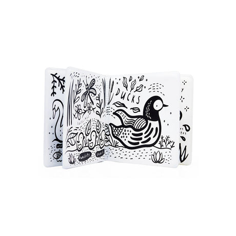 Wee Gallery beautifully illustrated bath book will magically change colour when you dip it in water.introduces children to a whole host of pond life such as frogs and dragonflies, fish, water snails and much more.