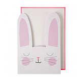 A Meri Meri Bunny Happy Birthday card with very large pink ears