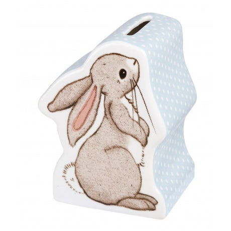 On its own a 100% fine china piggy bank in the shape of a bunny, Boo.