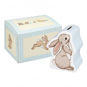 100% fine china baby, childrens money box in the shape of a bunny, Boo.
