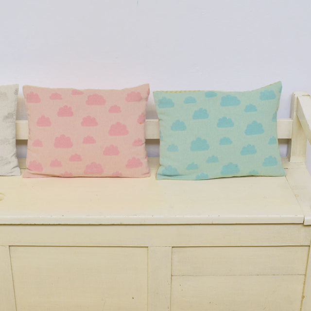 David Fussenegger snuggly handmade austrian baby nursery cloud cushion covers in blue pink