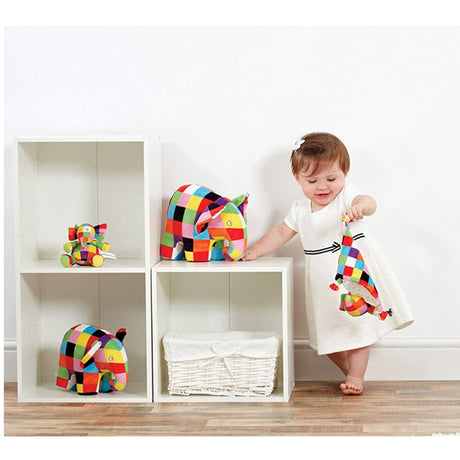 Rainbow designs elmer elephant comforter rainbow checked colour baby toy for newborn