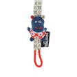quirky deglingos hippo baby girl dummy clip with red floral pattern