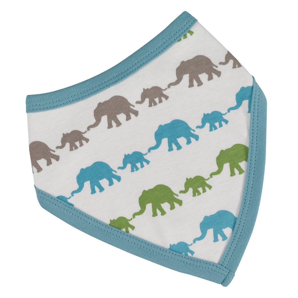 A matching organic elephant bandana bib is available