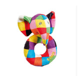 Elmer Elephant checked baby newborn multi coloured pattern ring rattle