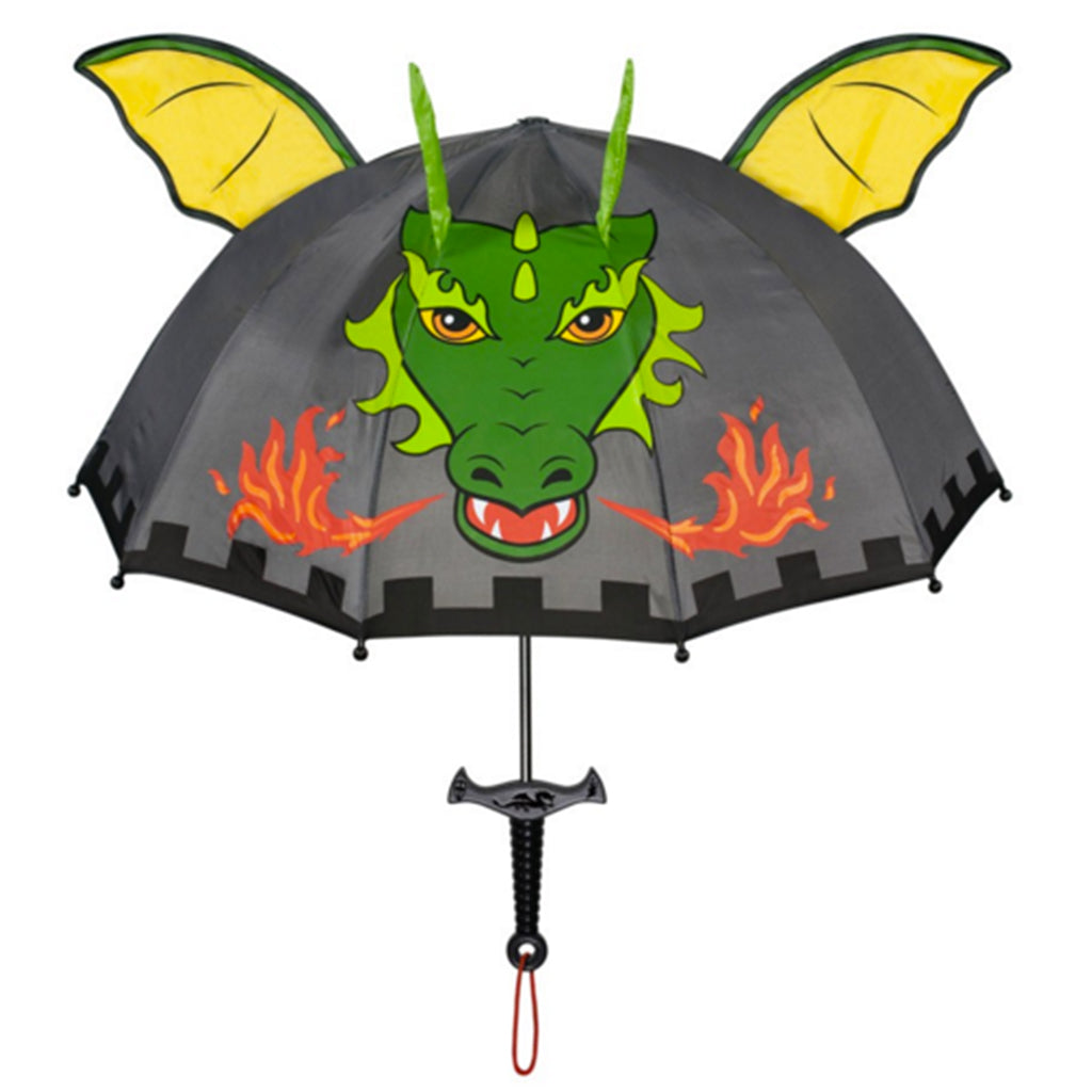 A fantastic Knight Children's Umbrella from the Kidorable Collection with fiery dragon on the front