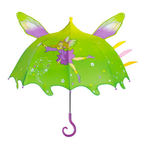 A fantastic Woodland Fairy Children's Green Umbrella from the Kidorable Collection with a fairy on the front