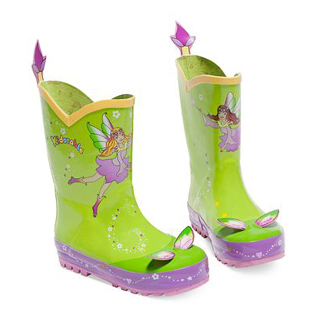 These Lotus Children's Rain Boots  are pretty wellies with pink and cream green with a lotus flower and little bee