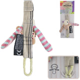 quirky deglingos nonos dog baby girl boy dummy soother pacifier clip with long stripy ears comes packaged on cardboard