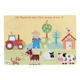 Colourful Little Rhymes Old MacDonald's Farm Placemat with farm tractor and animals. Toddler dinner time.