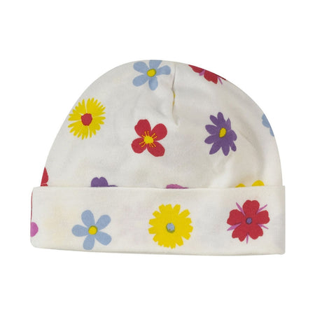 organic Pansy Flower matching beanie hat