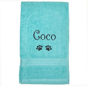 Aqua Pet Towel embroidered or personalised with the name Coco
