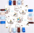 Peter Rabbit Cotton Fabric Minky Taggy with Blue Ribbons