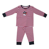 Red and white striped cotton Pyjamas with an appliquéd pirate face.