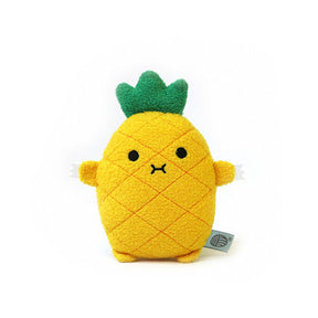 Riceananas a happy smiling face pineapple soft toy for snuggles with strap to attach to pram or cot