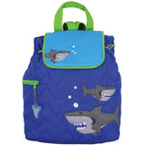 Stephen Joseph quilted toddler boy backpack embroidered and appliquéd sharks