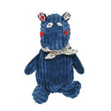 Simply Hippo for baby’s first Deglingos soft toy with purple corduroy body and beautiful bandana