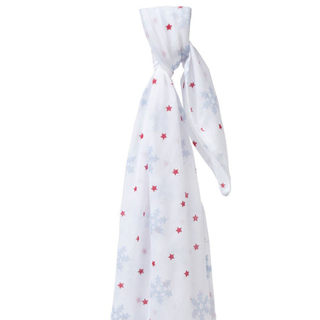 close up of a Piccallily Snowflake Organic Muslin Swaddle