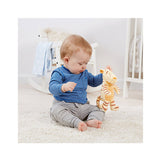 Lovely Baby playing with Winnie the Pooh Tigger Disney 15cm soft toy with brown strips 