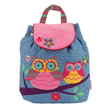 Stephen Joseph toddler girls quilted backpack embroidered and appliquéd owl