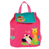 Stephen Joseph toddler girls quilted backpack embroidered and appliquéd zebra giraffe and monkey