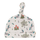 Pigeon Organics Unicorn castle fairytale cream and purple hat for newborn baby girl