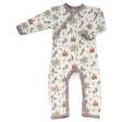 Pigeon Organics Unicorn castle fairytale cream and purple sleepsuit for newborn baby girl