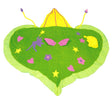 A green. yellow, pink and purple Woodland Fairy themed pretty towel robe ideal for everyday use from bathtime to going swimming or the beach.